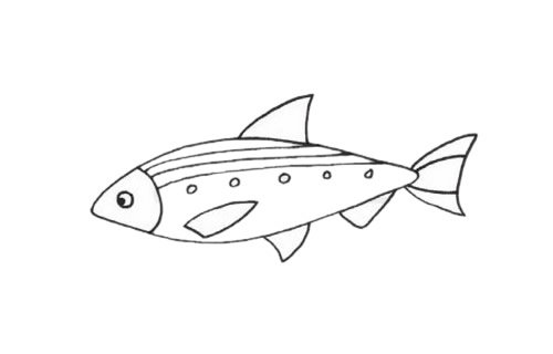 沙丁魚簡筆畫圖片
