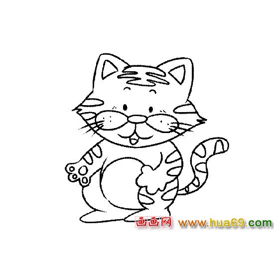 淘氣的小老虎│動物簡筆畫4