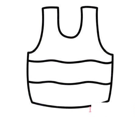 幼兒簡筆畫衣服背心畫法步驟2