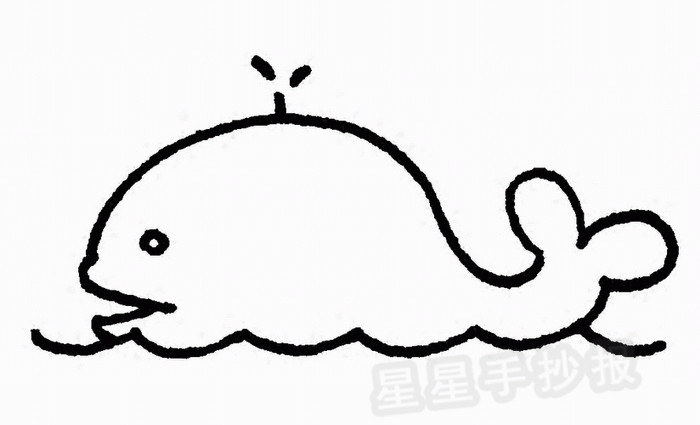 卡通鯨魚簡(jiǎn)筆畫