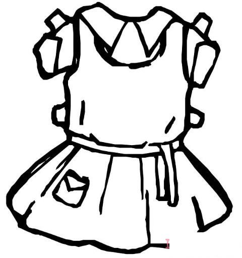 小女孩連衣裙簡筆畫示例