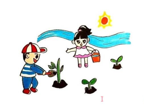 怎么畫植樹節(jié)種樹詳細(xì)步驟圖簡筆畫教程涂色
