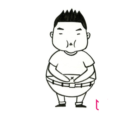 萌萌的王胖子簡(jiǎn)筆畫(huà)，胖胖的惹人愛(ài)