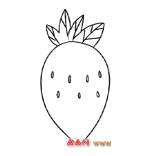一個草莓│水果簡筆畫3