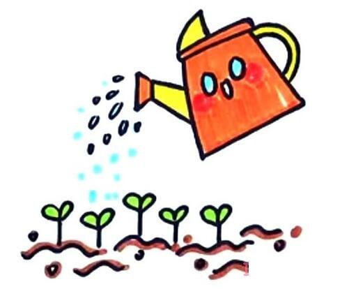 怎么畫樹(shù)苗澆水詳細(xì)步驟圖簡(jiǎn)筆畫教程涂色_樹(shù)苗澆水簡(jiǎn)筆畫圖片