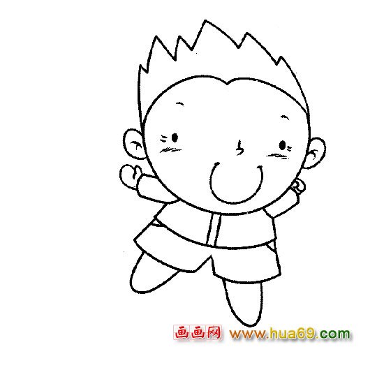 人物插畫：沉迷游戲的小男孩