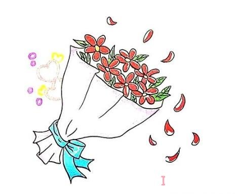 1分鐘簡筆畫一束鮮花的畫法詳細步驟簡單好看_鮮花簡筆畫圖片