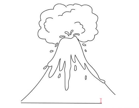 火山噴發(fā)簡筆畫