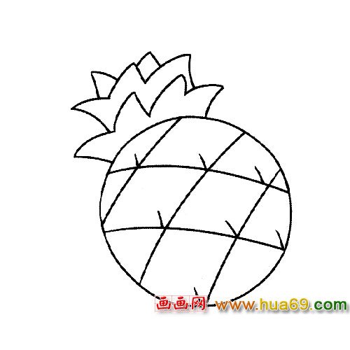 水果簡(jiǎn)筆畫:菠蘿5