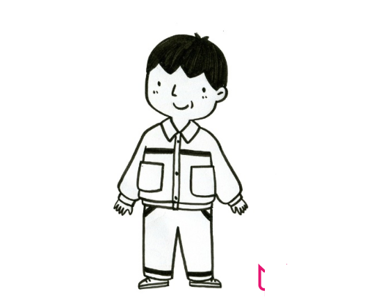 帥氣的小學(xué)生人物簡筆畫