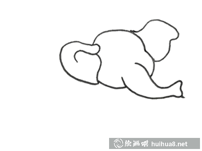 可愛大象簡筆畫步驟1
