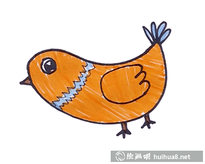 完成的小鳥(niǎo)簡(jiǎn)筆畫(huà)