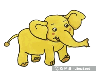 可愛大象簡筆畫步驟4