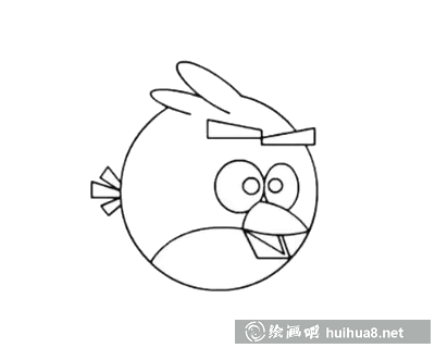 憤怒小鳥簡筆畫步驟7