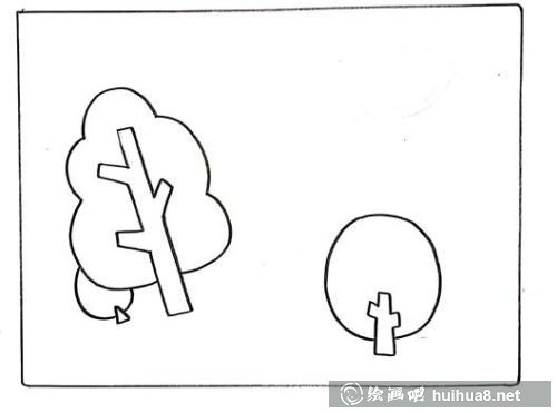 描繪大樹的樹干
