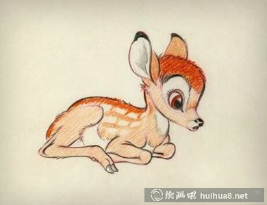 小鹿斑比卡通動(dòng)物兒童畫(huà)作品展示